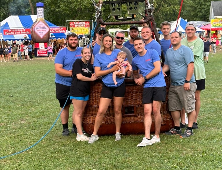 the crew for the hot air balloon ride