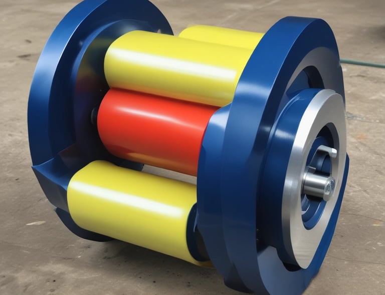 Employees in a factory setting are wearing protective clothing, including hairnets and masks, while handling trays of chocolates. Stainless steel machinery and equipment are visible in the background, suggesting an industrial food production environment.