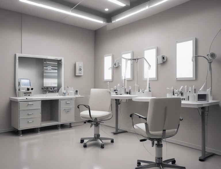 A close-up of a nurse preparing injectable products on a clean countertop.