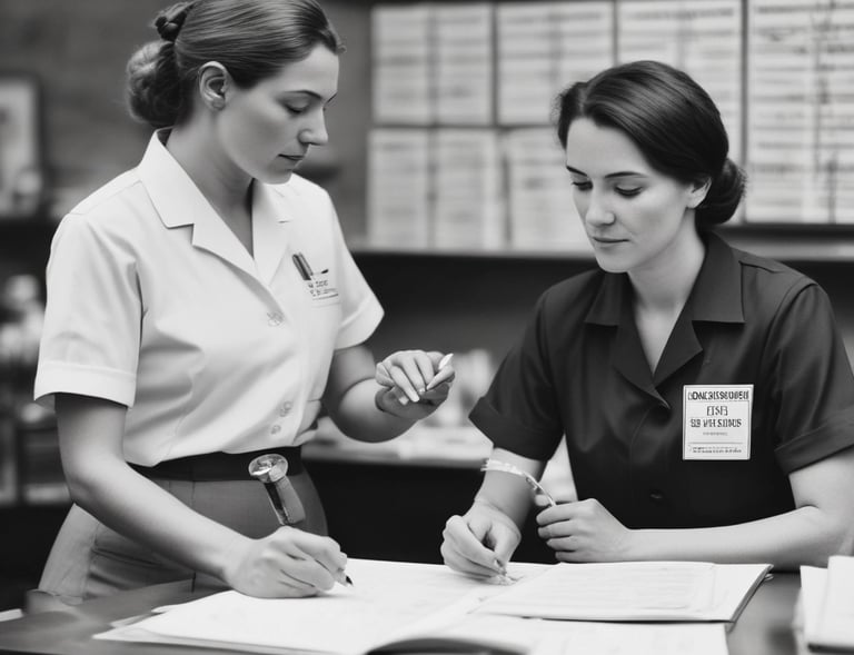 A tranquil waiting area with comfortable seating and calming artwork.