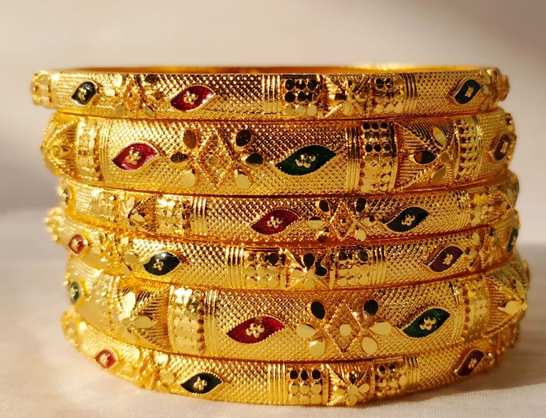 Premium gold plated bangles by Amira Jewels