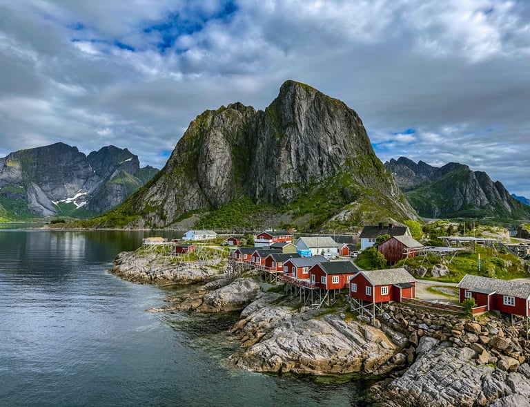 Hamnøy Lofoten view near fish and chips, coffee, and beer bar – Maritime Munchies
