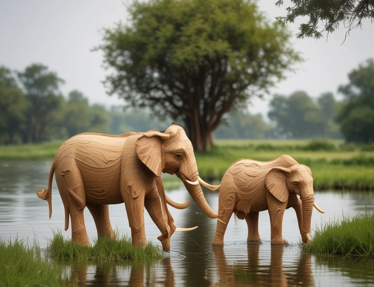 A vibrant collection of ethically crafted toys arranged artistically.
