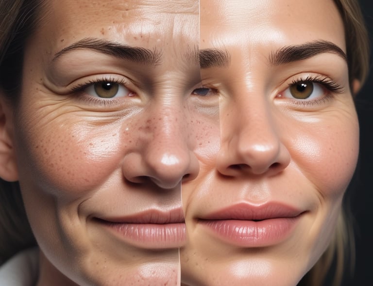 A collection of skincare products displayed on a clean countertop.