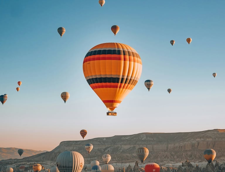  Cappadocia  air balloons are flying in the sky
