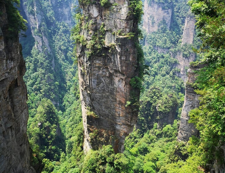 a mountain range in Zhangjiajie China