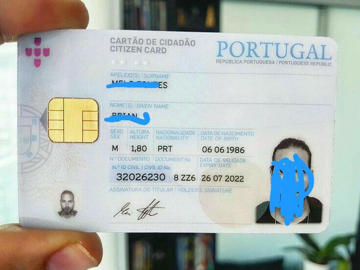 carte d'identité portugais, bilhete de identidade português, Portuguese identity card