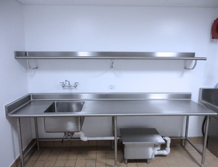 meson en acero inoxidable y trampa de grasa