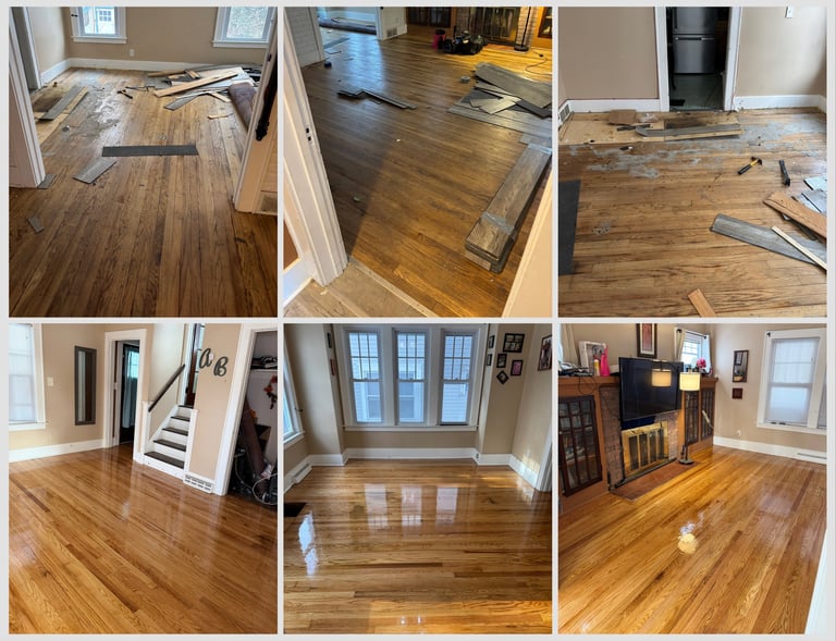Refinished red oak hardwood floors
