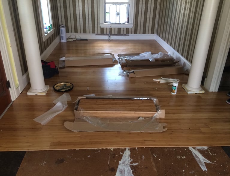 Pre-finished hardwood floor installation