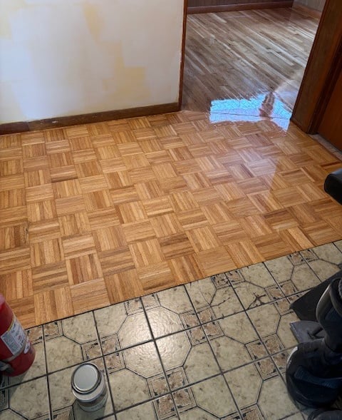 Refinished par-k flooring