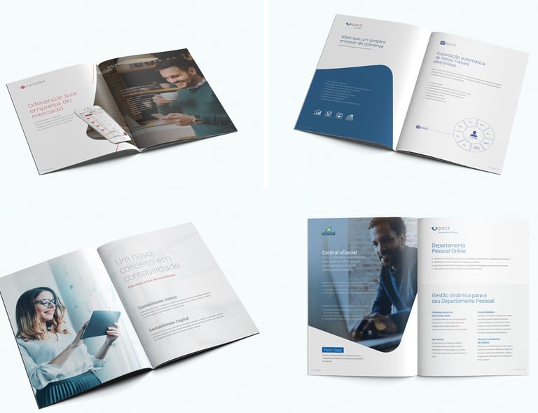 Impressos Alterdata, diagramação e tratamento fotográfico.