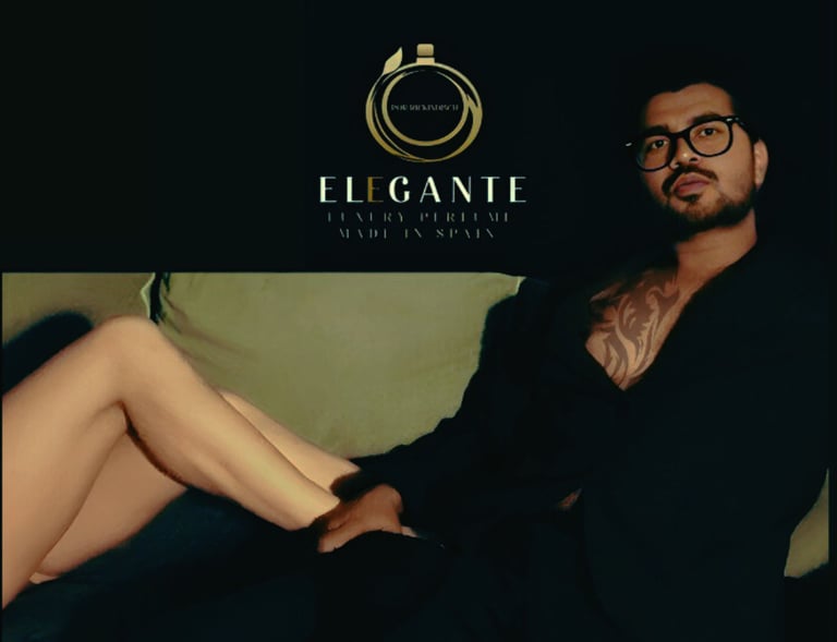 Rick indisch official image promoting perfume brand