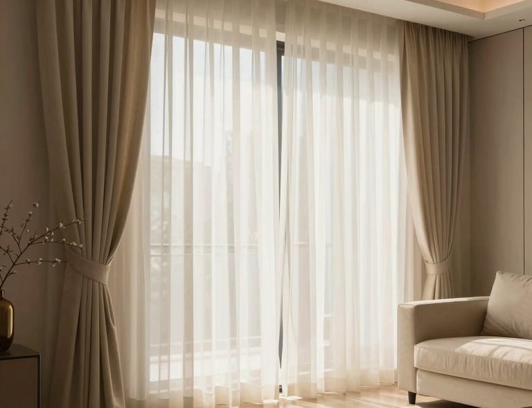 Close-up of gold-accented details on luxurious fabrics and furniture.