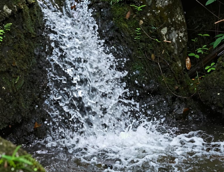 Community members working together to restore a flowing riverbank with native plants.