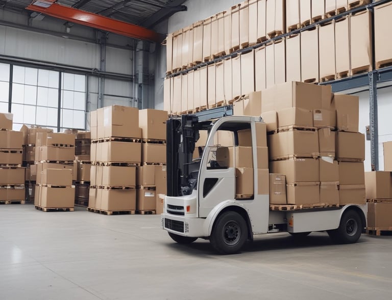 Bulk shipments of organic agricultural products ready for warehouse delivery.