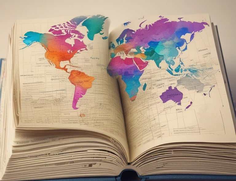 International city skyline with a subtle overlay of teal and orange hues reflecting global connections.