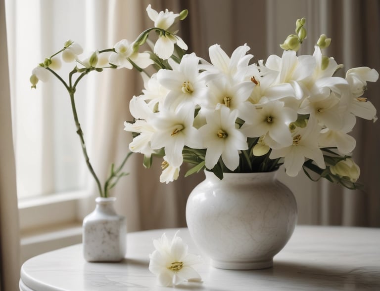Bright and spotless living room with cream and gold accents, showcasing Ivory Property Care's attention to detail.