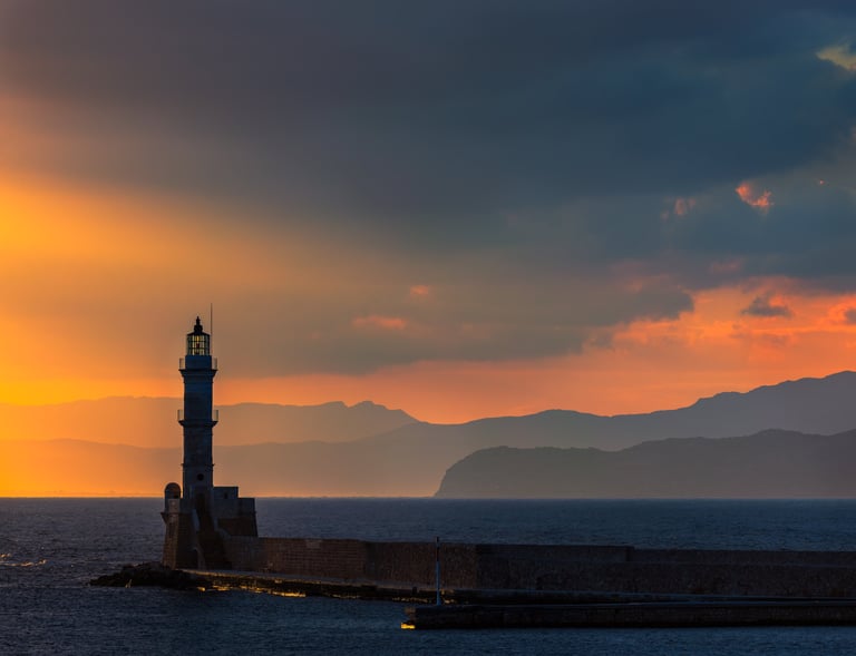 The lighthouse at Chania, Crete