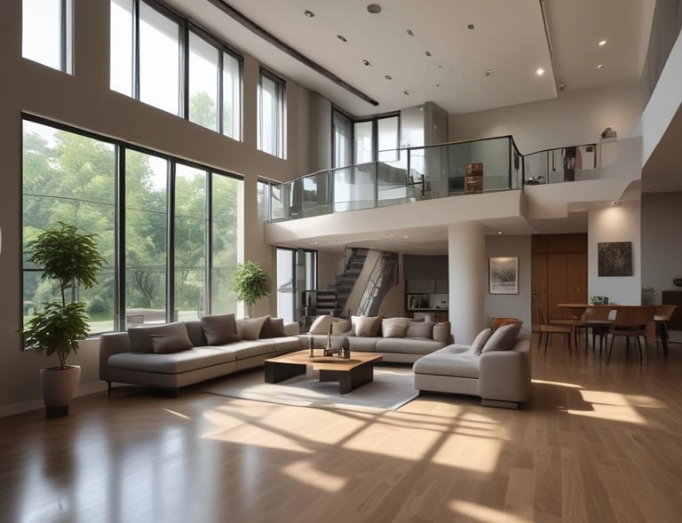 Contemporary bathroom vanity with clean lines and soft, natural lighting enhancing the marble countertop.