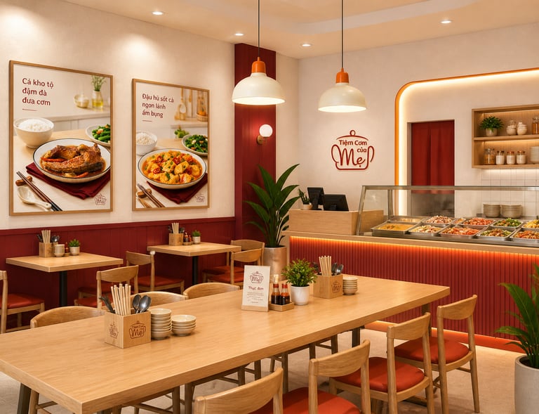 tiệm cơm văn phòng, cơm gia đình