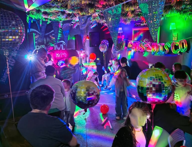 Childrens entertainer hosting a birthday party