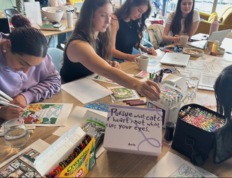 creative wellness workshop in London for colouring