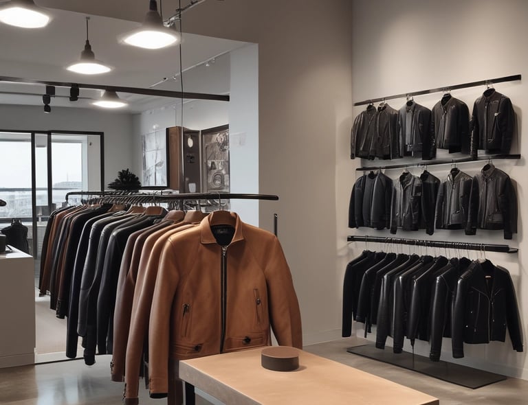 A flat lay of vibrant cotton casual wear for men and women neatly arranged on a wooden surface.