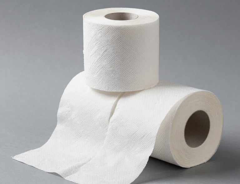 Stack of colorful reusable cleaning cloths rolled neatly on a wooden table