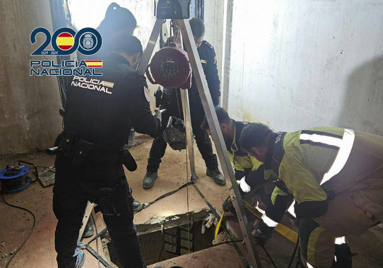L'entrée du tunnel entre le Maroc et l'Espagne découvert à Ceuta. 