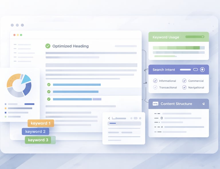 On-page SEO content optimization layout