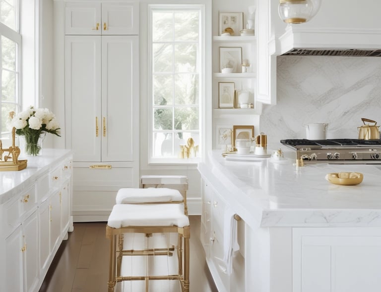 A cozy kitchen cart with feng-shui elements and vibrant colors.
