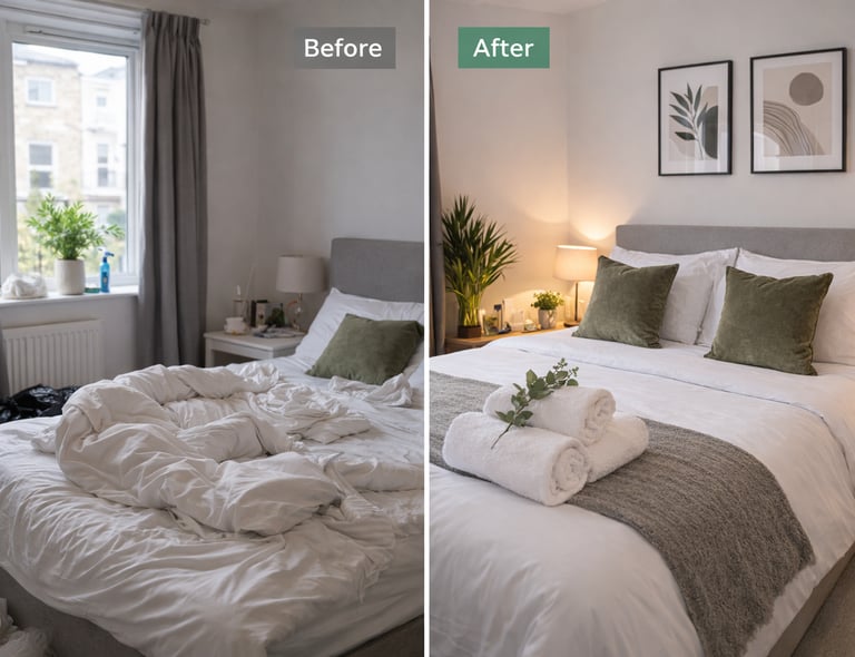 Professional Airbnb cleaning London modern apartment