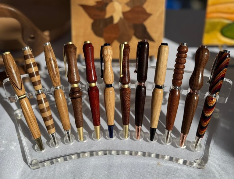 tylo en bois précieux fabriqué à la main dans l'atelier Armelle B. à Saint-Martin