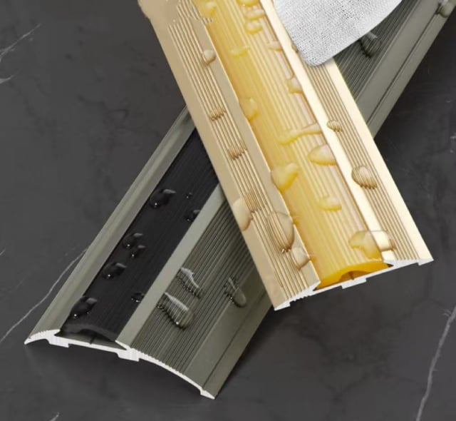 Waterproof floor expansion joint trim – moisture-resistant gap trim for tile, laminate, or vinyl flooring installation