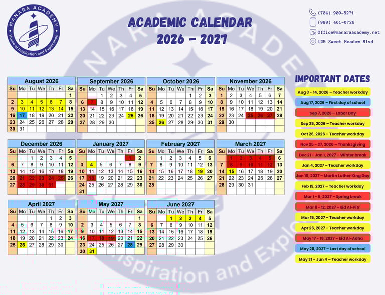 Academic Calendar 2026-2027