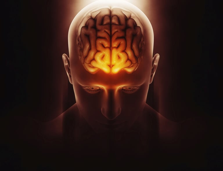 a man with a brain scang on his head