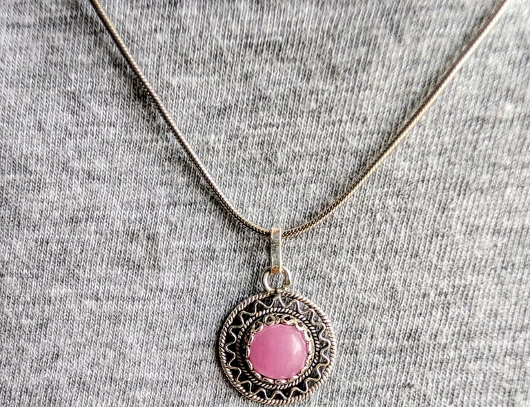necklace with a Macedonian ruby from Tako Mako Handmade Silver Jewelry in Skopje Noth Macedonia 