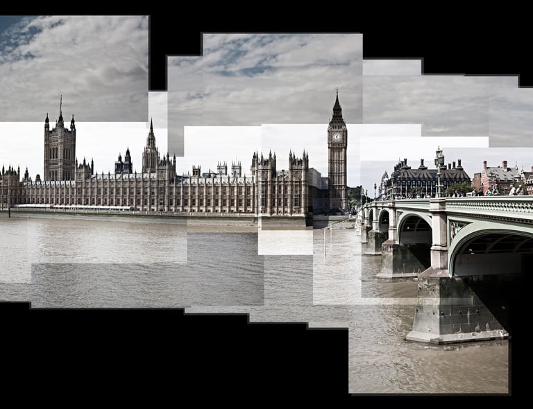 A large joiner of Westminster bridge and the Houses of Parliment