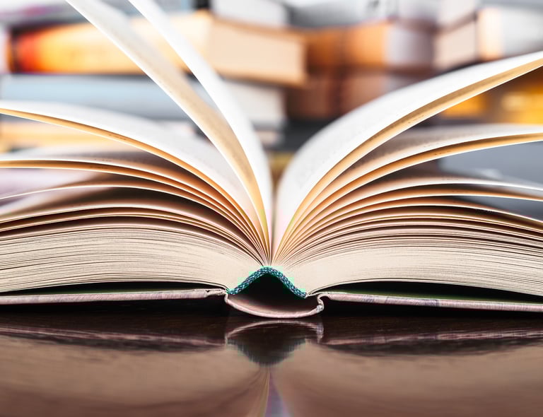 Open book on desk
