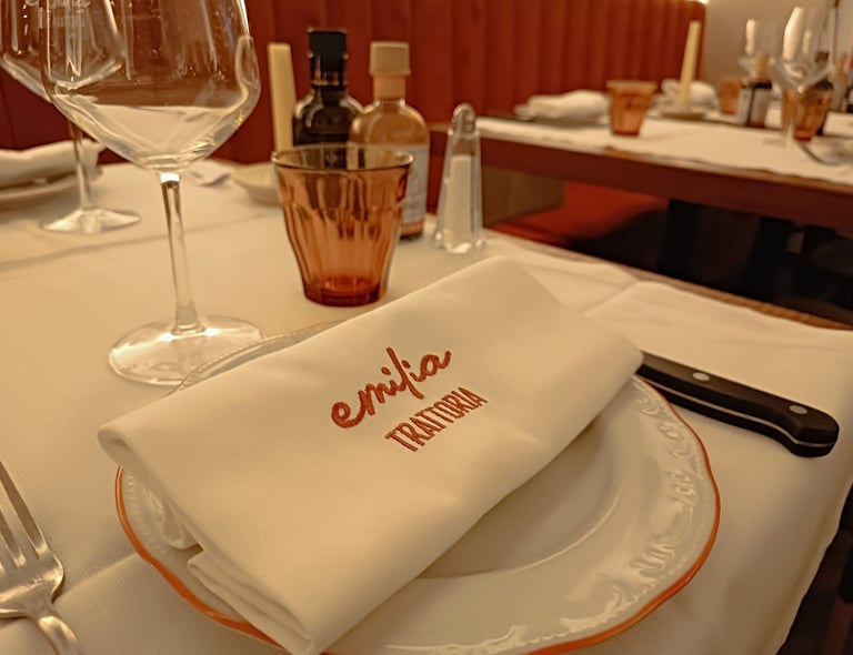 Una mise en place semplice ma curata nei dettagli