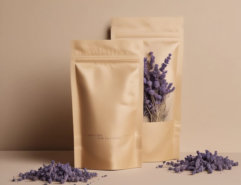 Sachet kraft herbes sèches lavande pure herboristerie Bienfaits Sunnah.