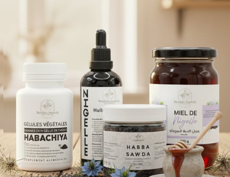 Gamme Nigelle Habachiya pure - Médecine prophétique Bienfaits Sunnah