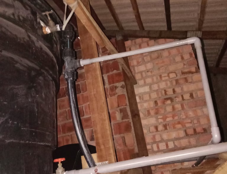 water tank pipe leak on top ceilling