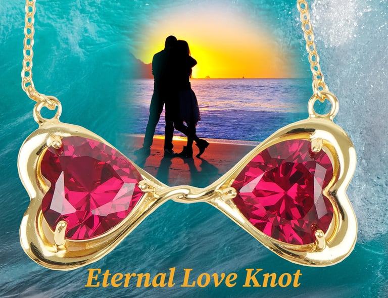 Eternal Love Knot Jewelry - two hearts intertwined eternally and making a knot