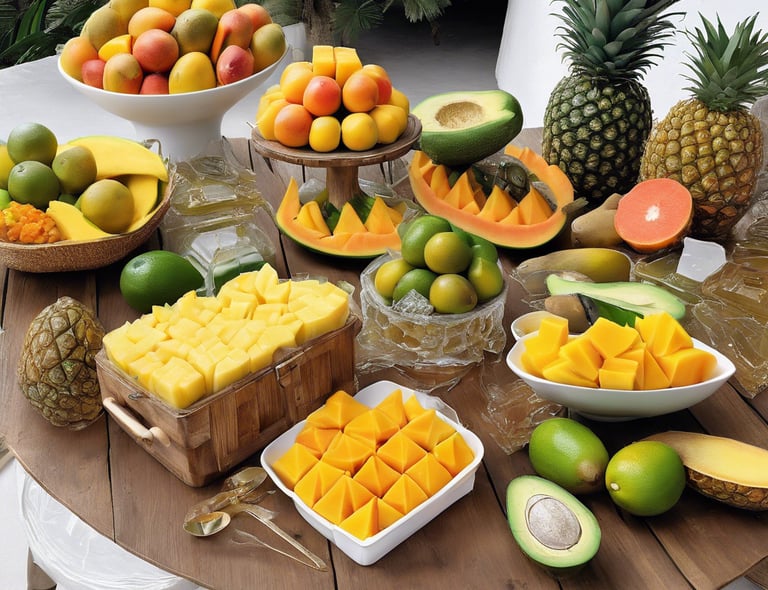 frutas frescas y congeladas para sector profesional, horeca. mango aguacate piña melon sandía papaya