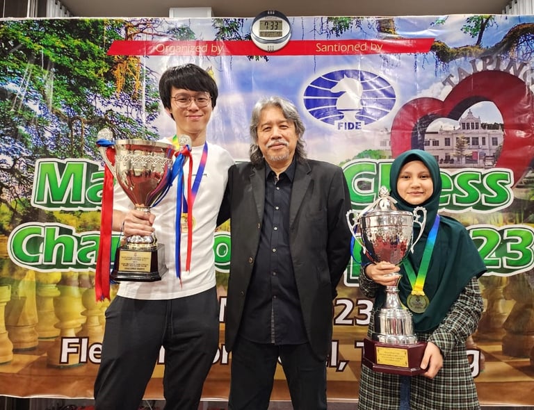 Malaysian Chess Championship 2023, Lim Zhuo Ren National Champion And Ainul Mardhiah Women Champion