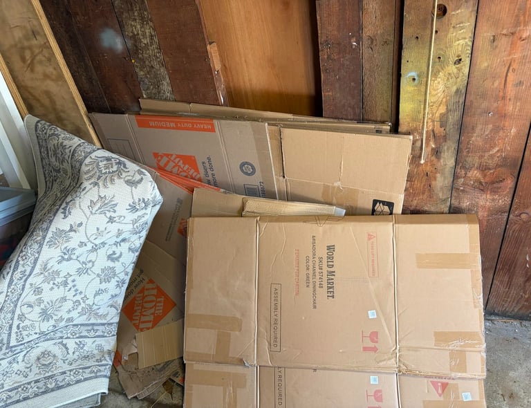 Bulk cardboard hauling by SFC Junk Removal in Hayward, Novato & Fremont.