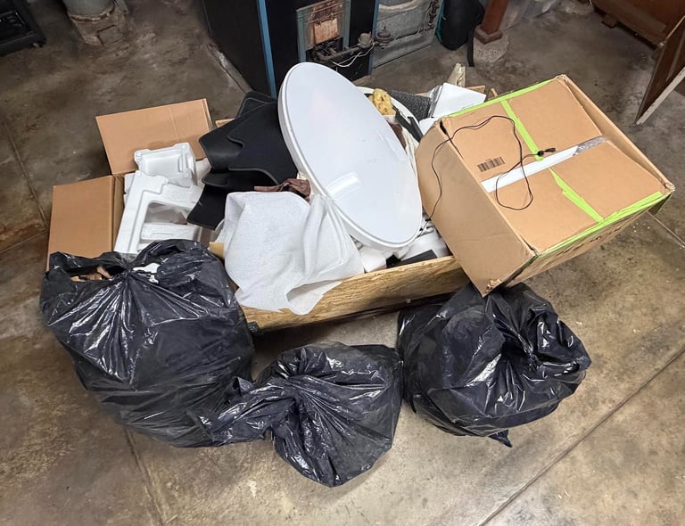 SFC Junk Removal cardboard cleanup in 94601, 94947, and 95112.