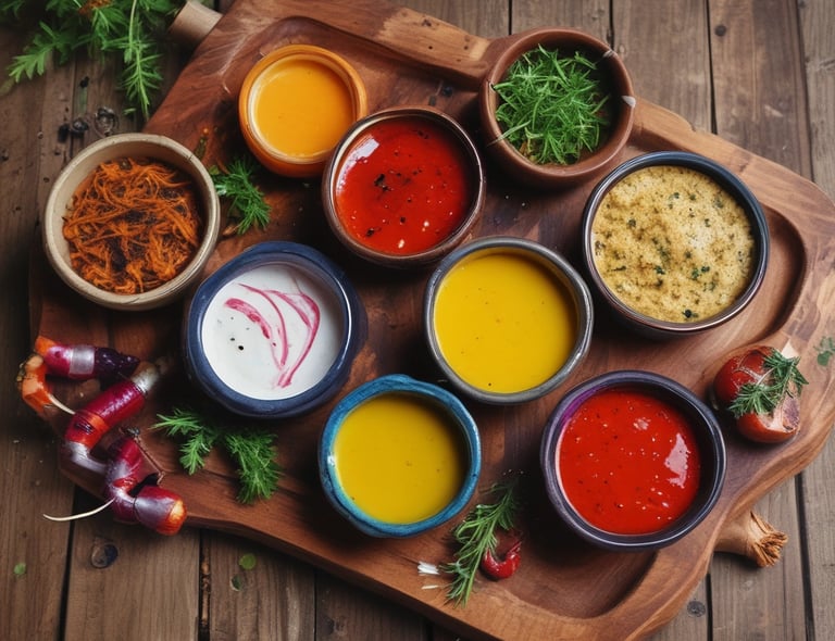 A glass dish containing marinated chicken pieces is being drizzled with golden olive oil. The marinade appears to be a mixture of spices, possibly including paprika, providing a rich, reddish hue.